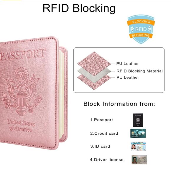 WALNEW Passport Holder for Travel, RFID Passport Cover Wallet, NWT - Picture 4 of 10